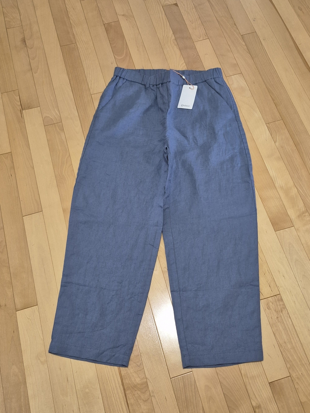 Quince Blue Linen Ankle Pants NWT